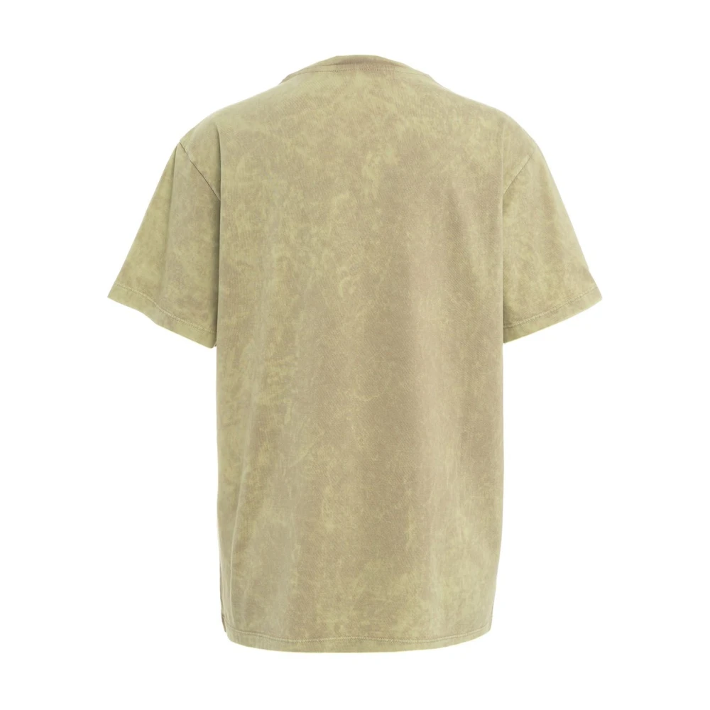 N21 Groene Logo Batik Print T-Shirt Green Dames