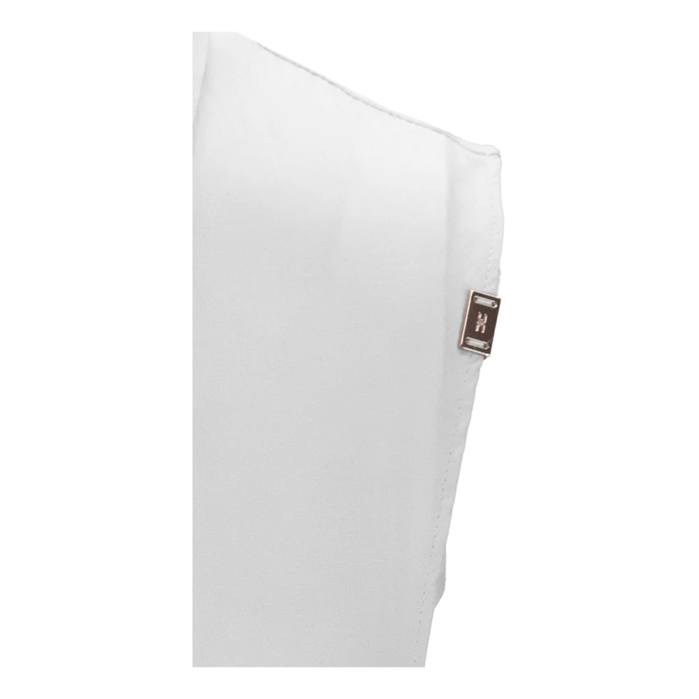 Elisabetta Franchi Mouwloze Haak Shirt White Dames