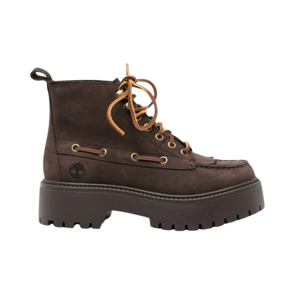 Timberland Stone Street Platform Kiltie Boot For Women In Dark Brown, Size 6.5 - Image 2