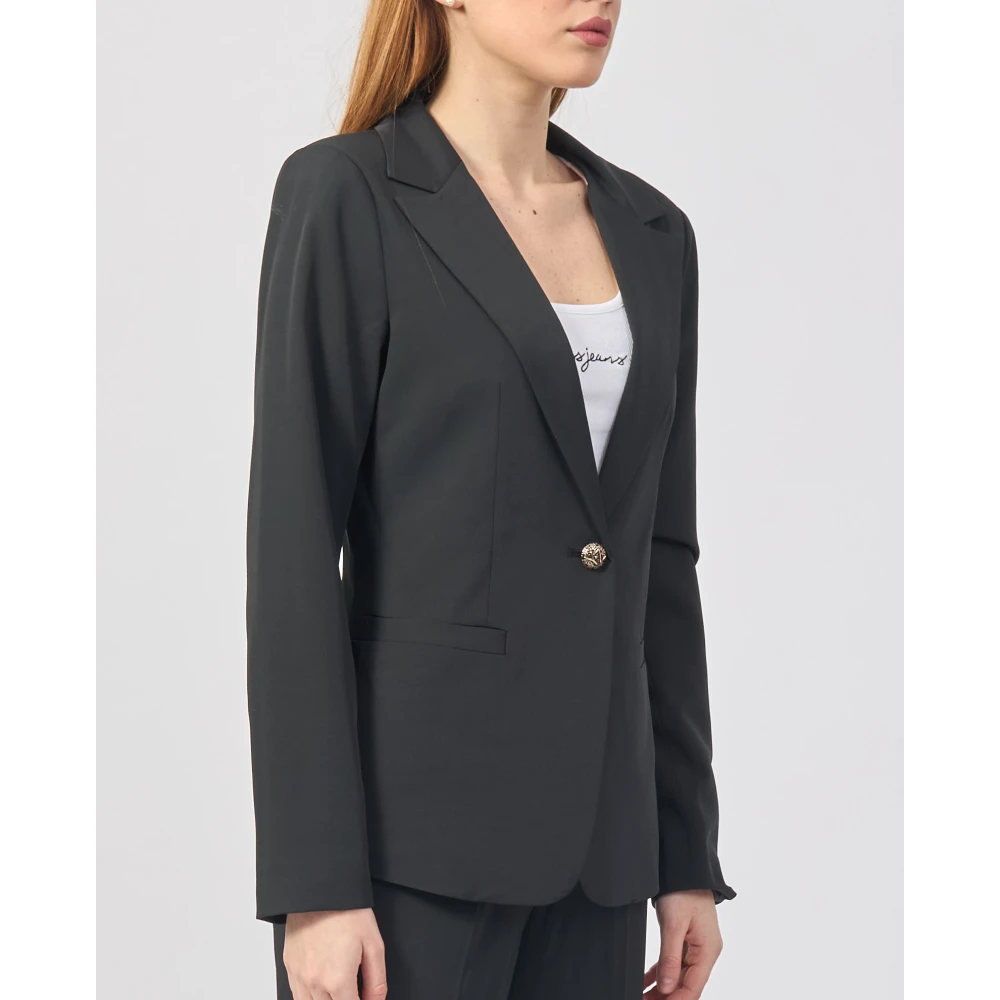 YES ZEE Zwarte technische stofjas Black Dames