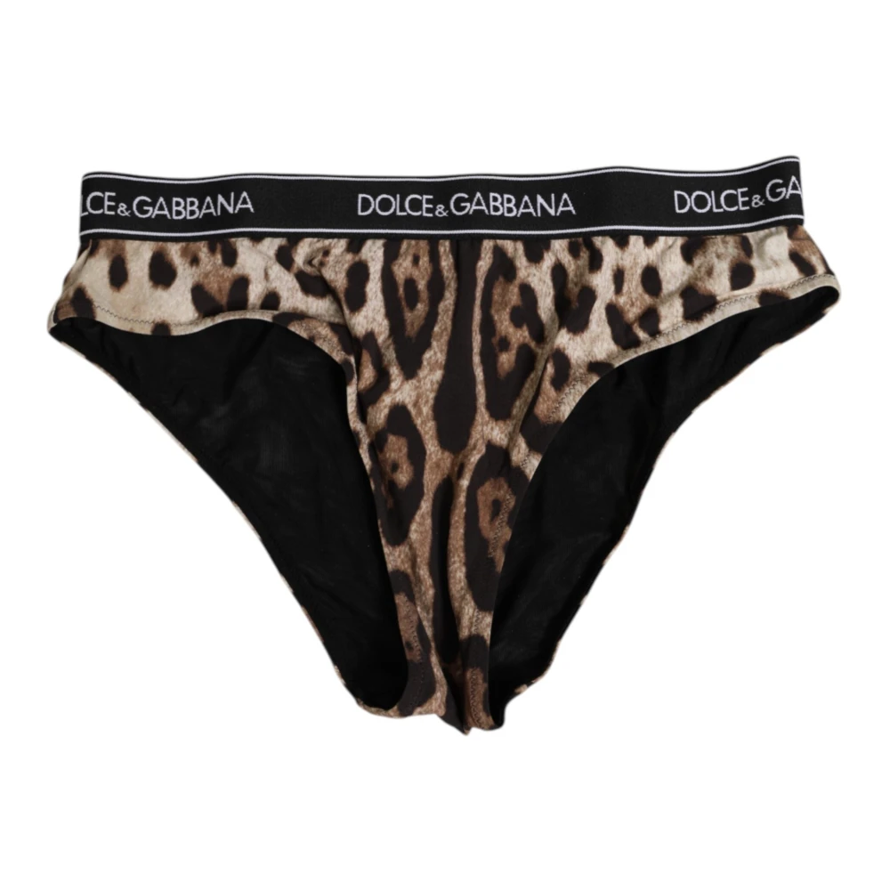 Dolce & Gabbana Brun Leopard High Waist Trosa Underkläder