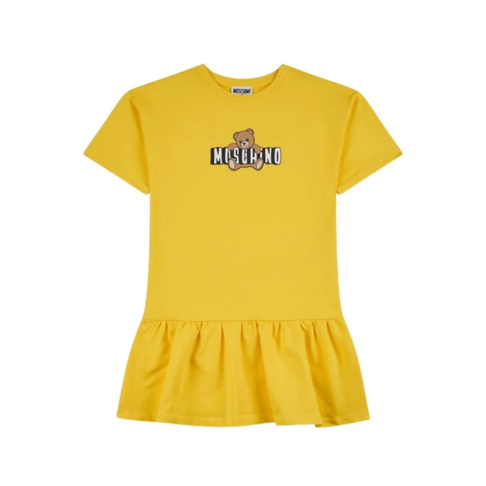 Moschino Yellow Dresses, Female, 4 Y, Teddy Bear Cotton Jersey Dress
