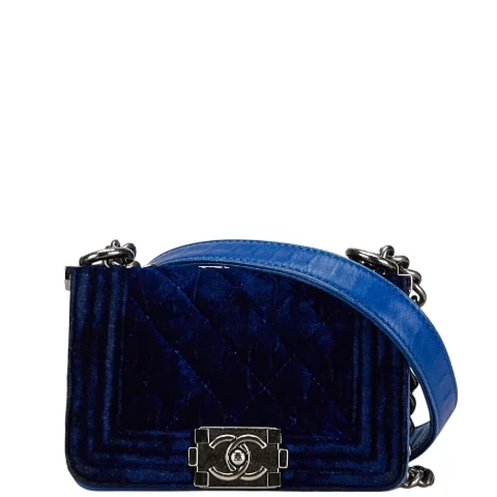 Chanel Vintage Pre-owned Leather chanel-bags Blue Dames