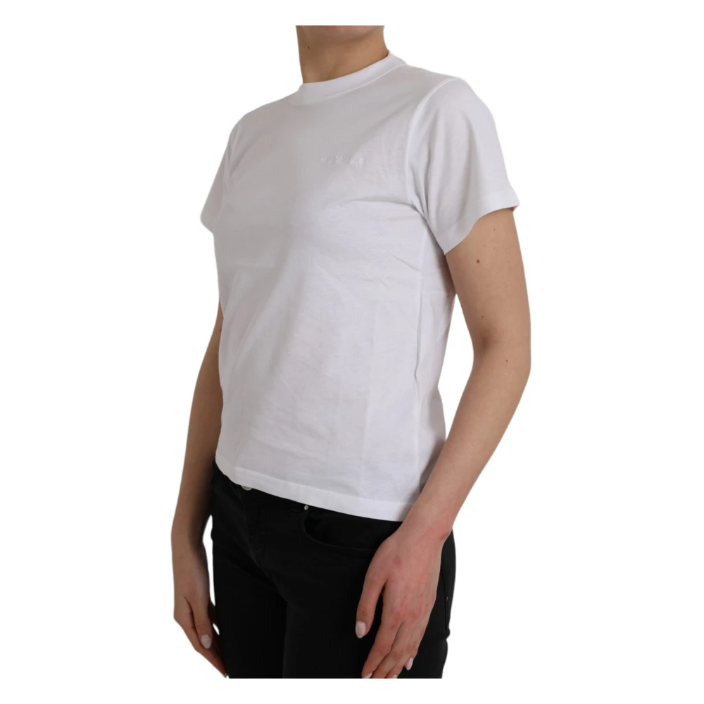 Balenciaga Katoenen T-shirt met Ronde Hals White Dames