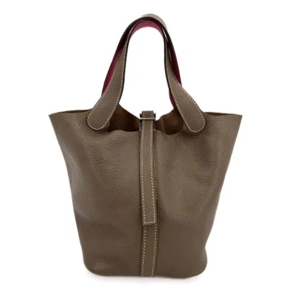 Hermès Vintage Pre-owned Leather handbags Gray Dames