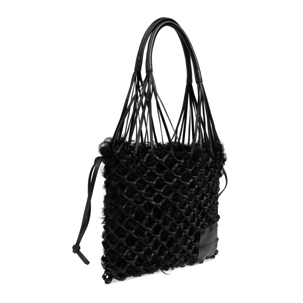Jil Sander Leren Schoudertas Black Dames