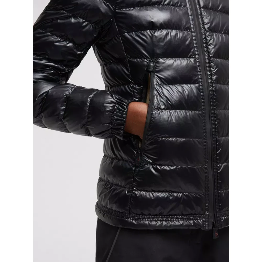 Moncler Zwarte Donsgevulde Opvouwbare Jas Black Dames