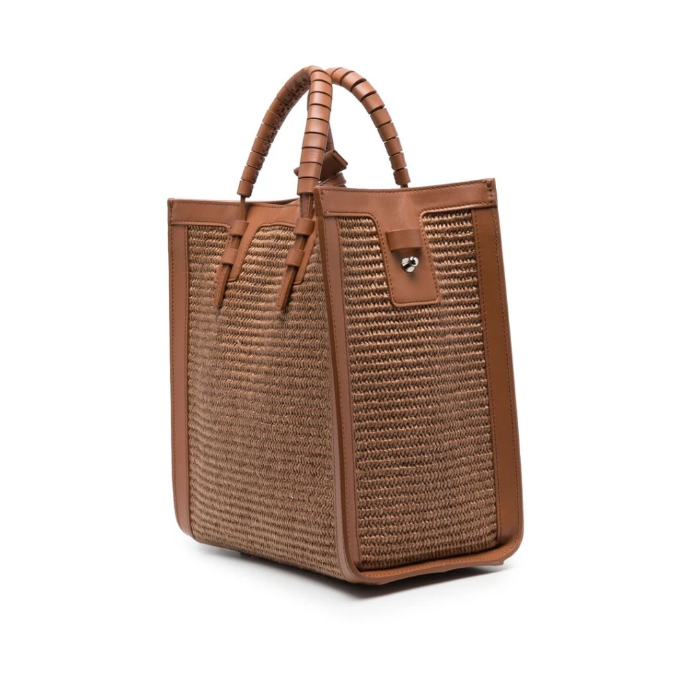 Casadei Bruin Leren Geweven Handtas Brown Dames