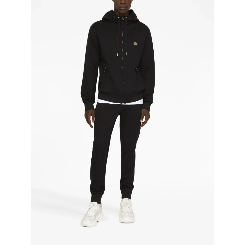 Dolce & Gabbana Zip Hoodie Sweaters Essential Blue Heren