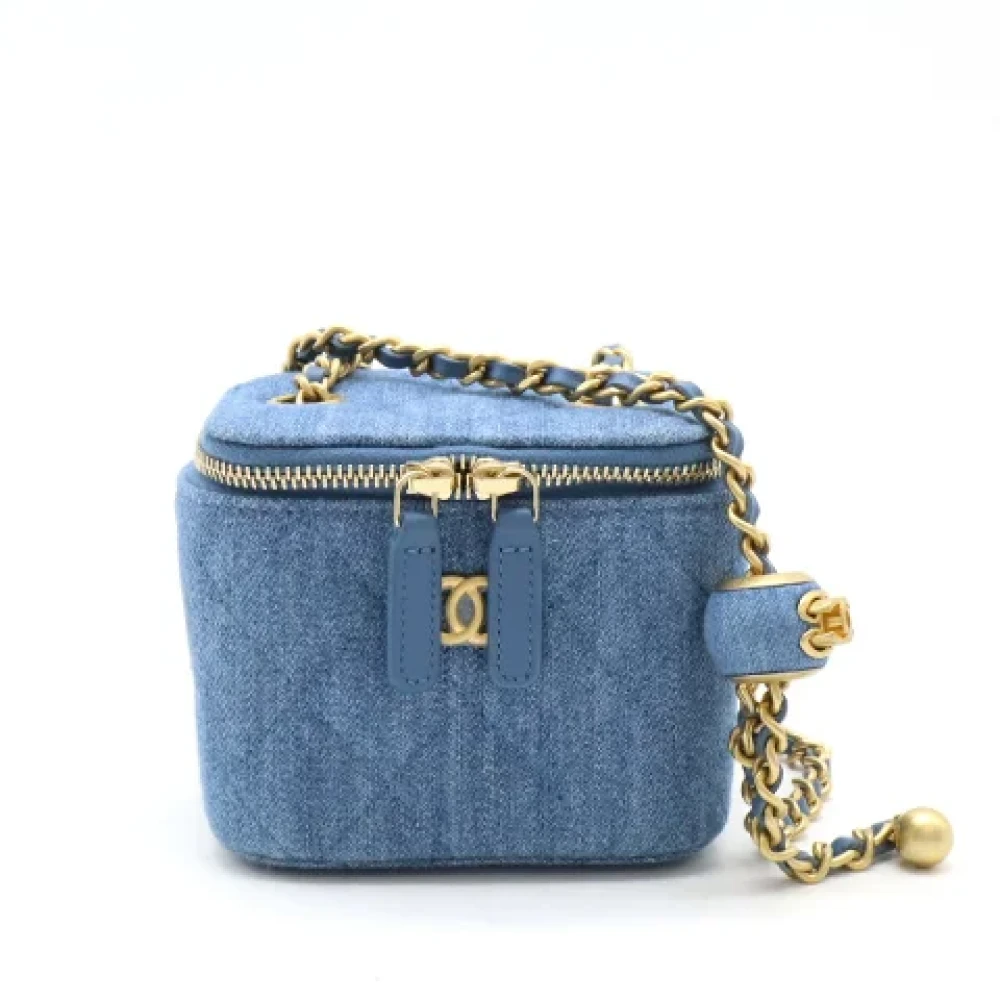 Chanel Vintage Pre-owned Canvas crossbody-bags Blue Dames