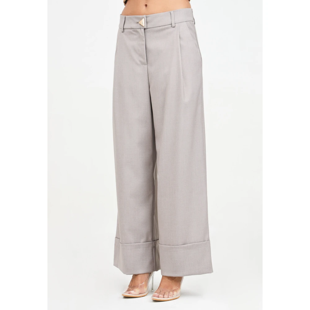 Akep Elegante Bootcut Grijze Broek Gray Dames