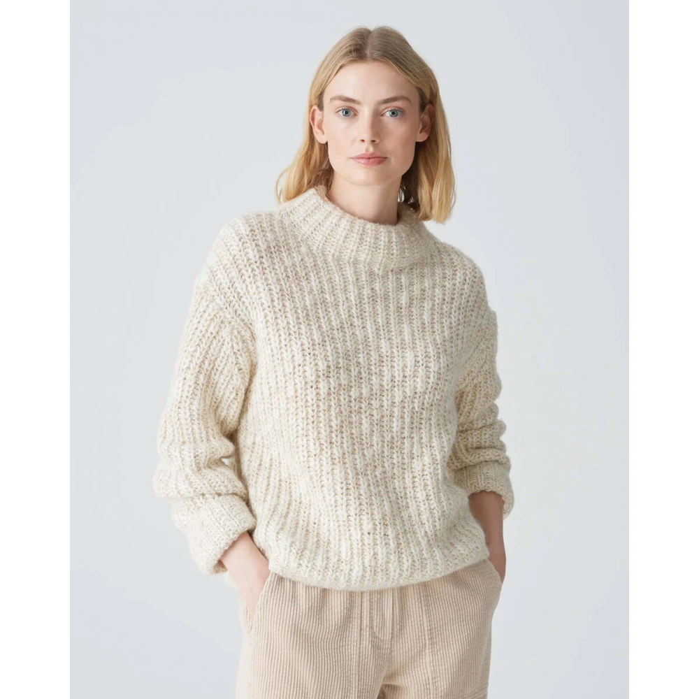 Opus Stijlvolle Pullover met Perke Detail Brown Dames