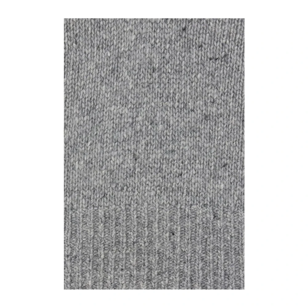 allude Melange Geribbelde V-Hals Kasjmier Trui Gray Dames