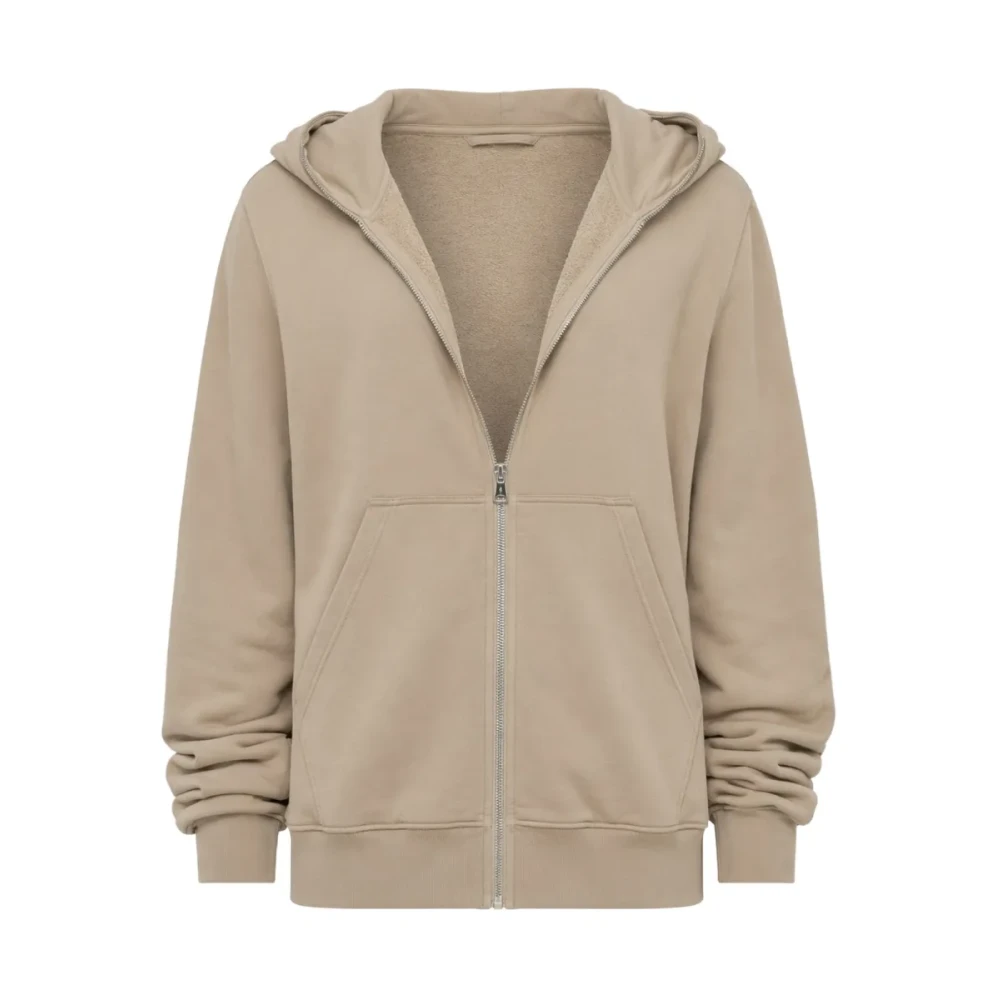 Rick Owens Beige Zip-Throughs, Male, L, Jumbo Gimp Hoodie