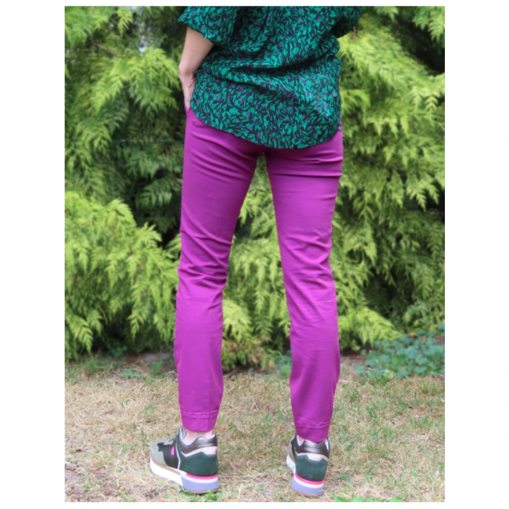 Mason's Jacqueline Curvy Chino Broek Purple Dames