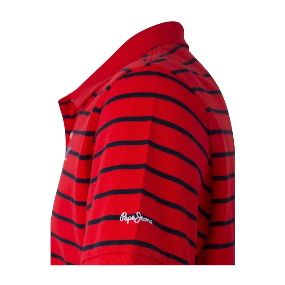 Pepe Jeans Rood Gestreept Poloshirt met korte mouwen Red Heren