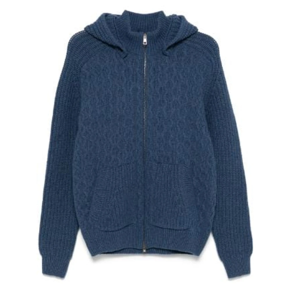 Tagliatore Navy Wollen Blend Ritsvest Blue Heren