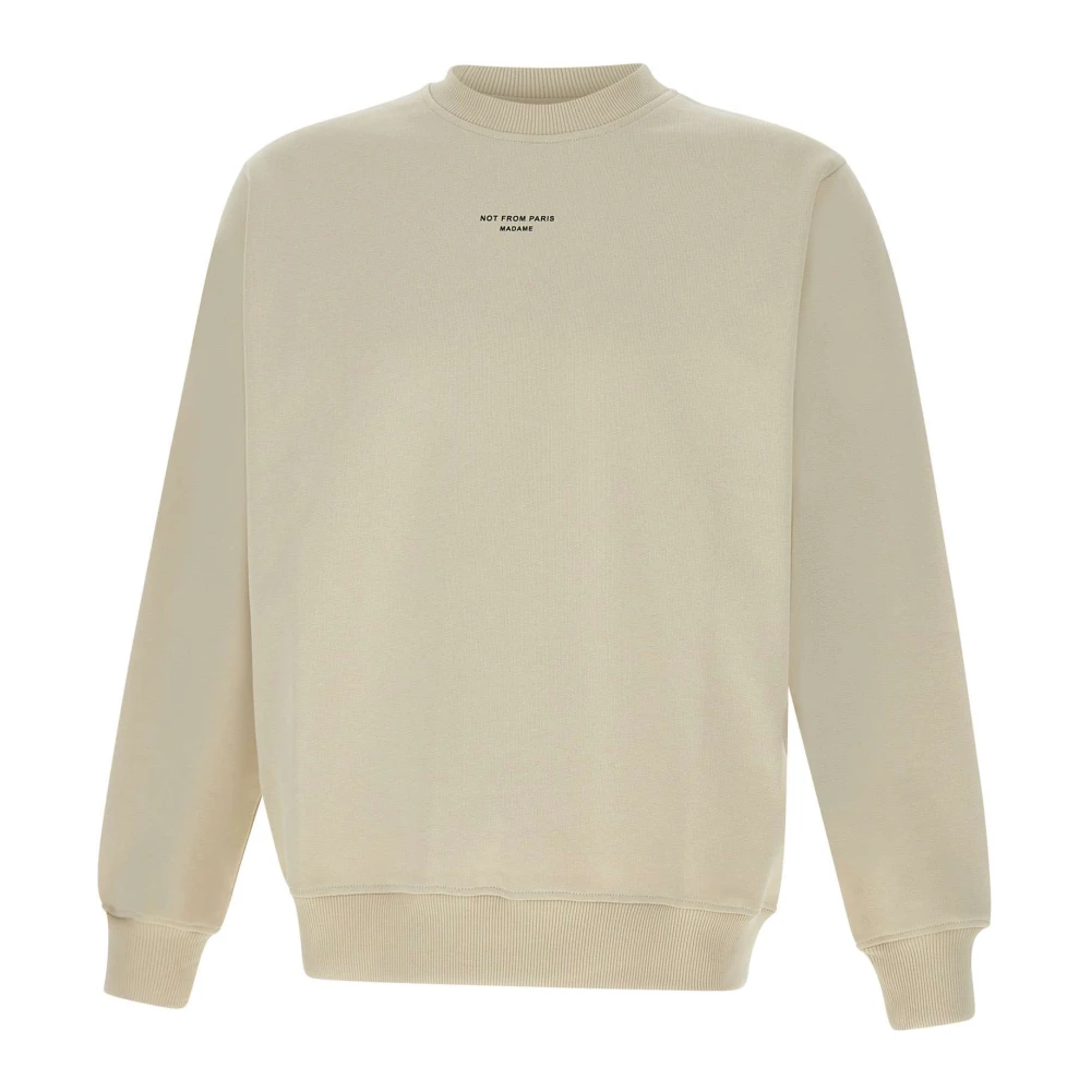 Drole de Monsieur Klassieke Slogan Katoenen T-shirt Zand Beige Heren