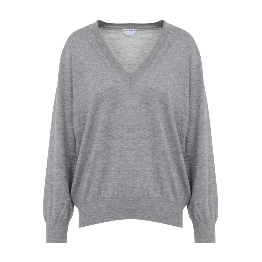 Bottega Veneta Luxe Grijs Kasjmier Trui Gray Dames