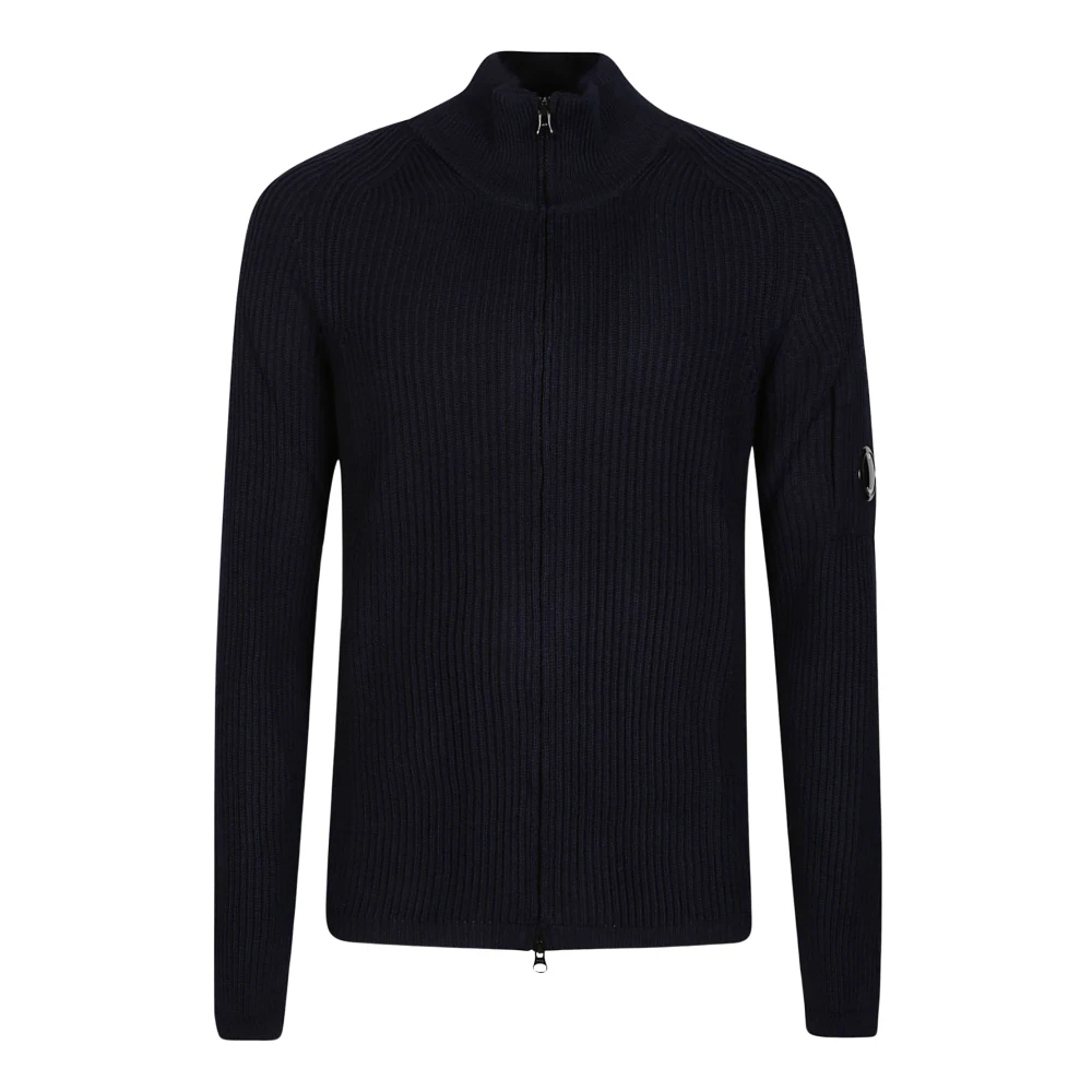 C.P. Company Total Eclipse Re-Wool Rits Sweater Blue Heren