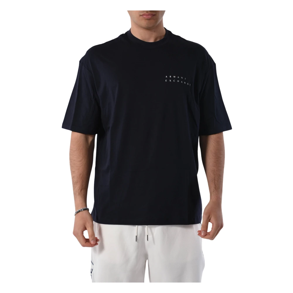 Armani Exchange Katoenen T-shirt met logo Blue Heren