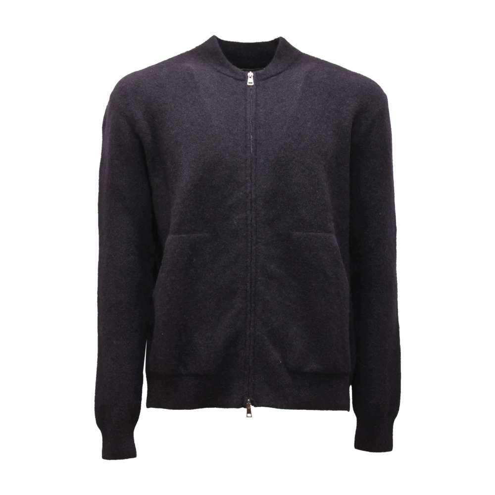 Original Vintage Men's Blue Cardigans, S, Wool Blend Jumper Peter Model