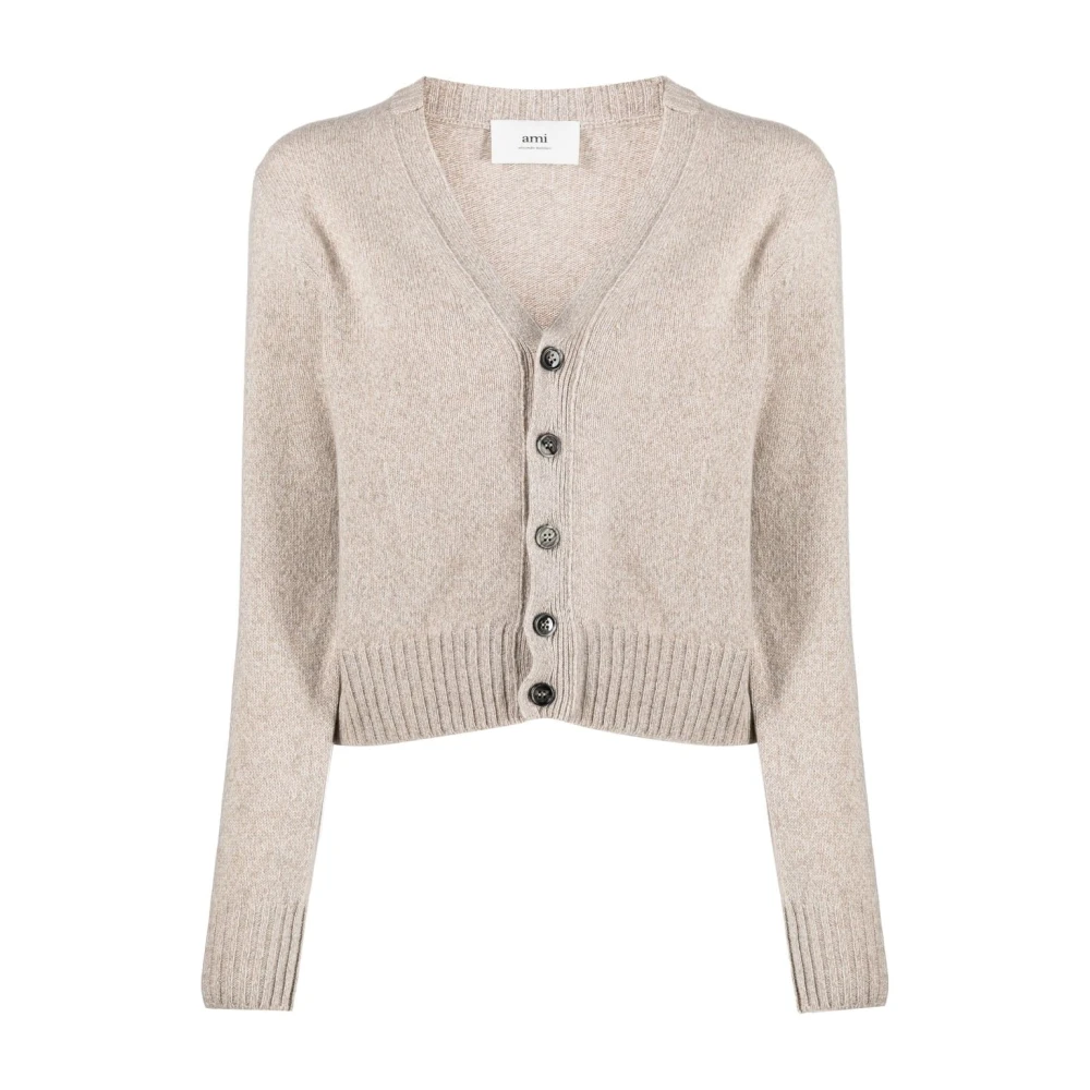 Beige Kasjmir Cardigan med knappelukking