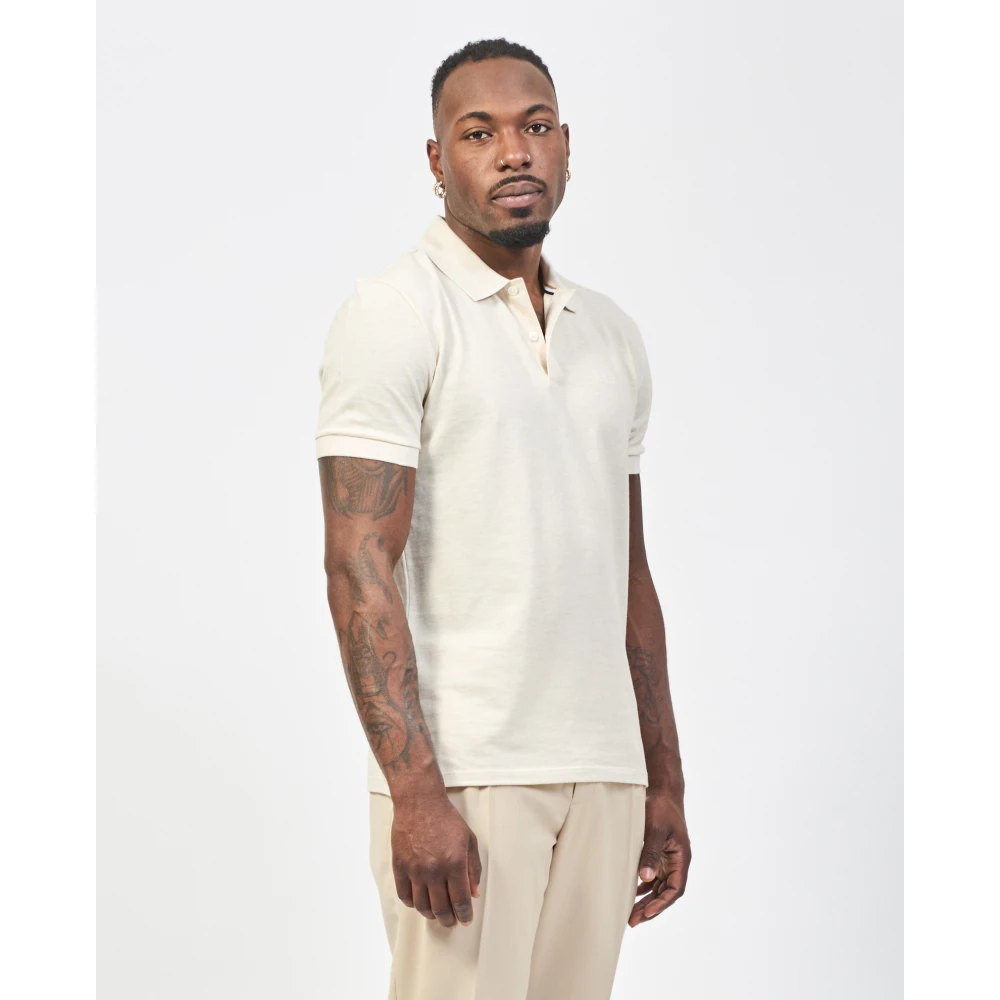 Hugo Boss Beige Katoenen Poloshirt met Logo Beige Heren