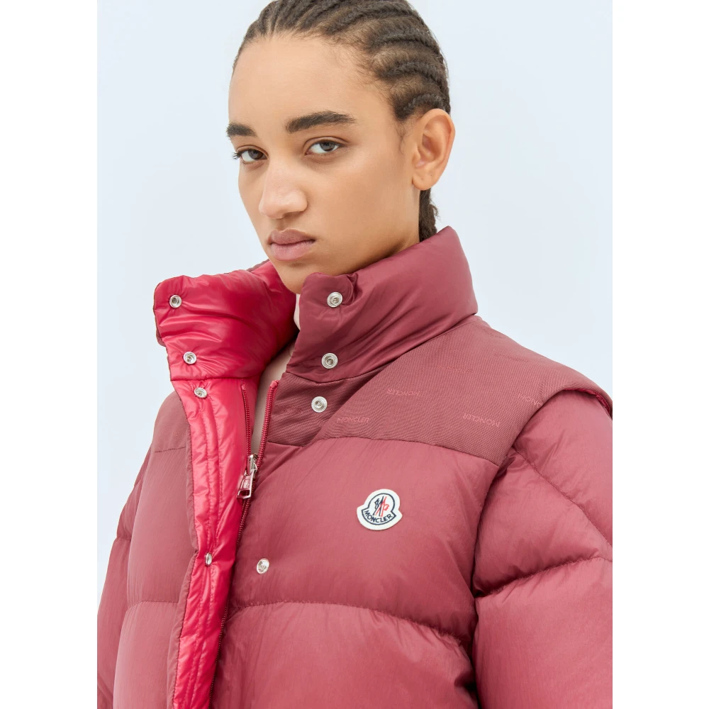 Moncler Omkeerbare korte donsjas Red Dames