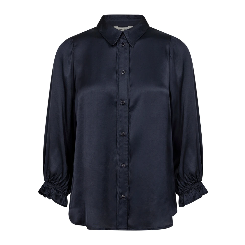 Part Two Midnight Shirt met ¾ Mouwen Blue Dames