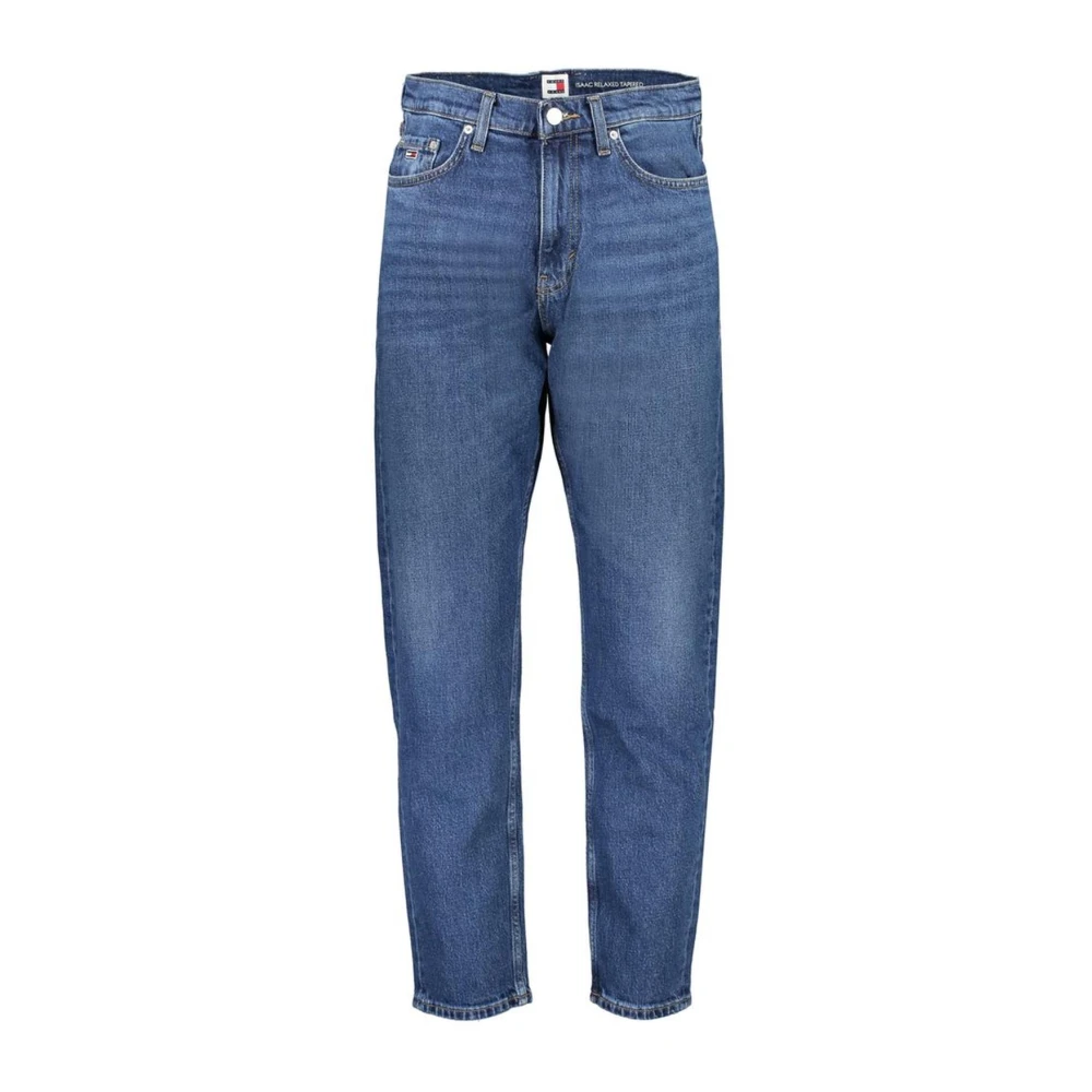 Tommy Hilfiger Geborduurde relaxte taps toelopende katoenen jeans Blue Heren