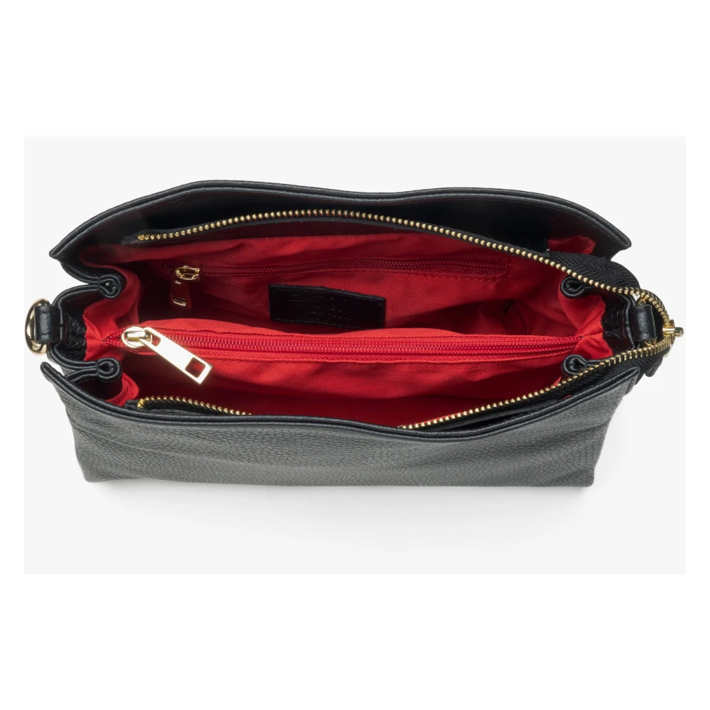 Estro Dames Zwarte Crossbody Tas gemaakt van Premium Italiaans Echt Leer Er00115446 Black Dames