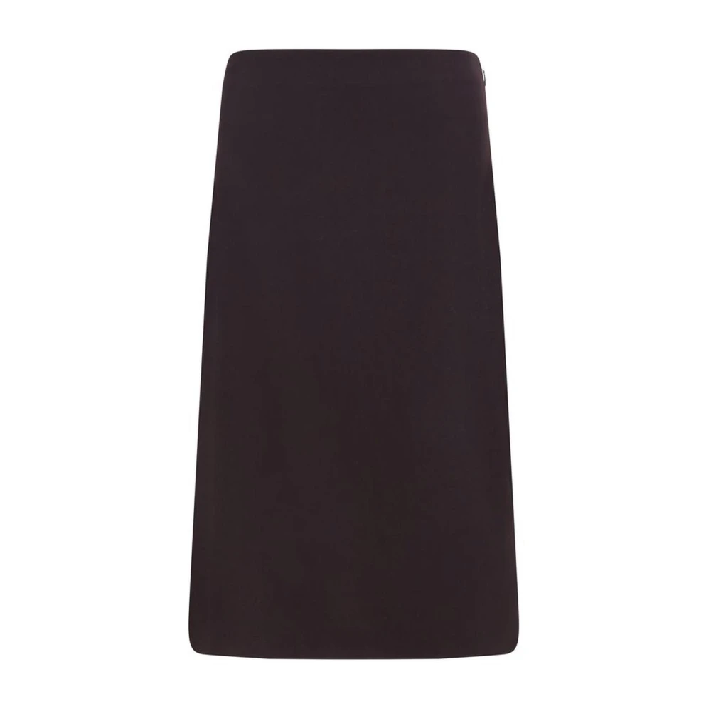 Fendi Wollen Midirock met splitten en rits Brown Dames