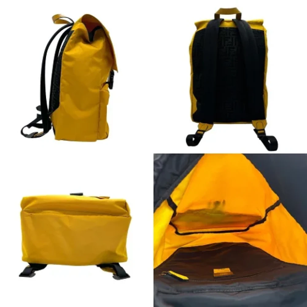 Fendi Vintage Pre-owned Fabric backpacks Yellow Heren