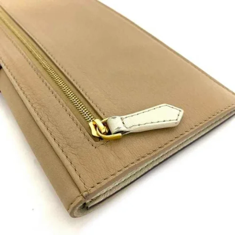 Fendi Vintage Pre-owned Leather wallets Beige Dames
