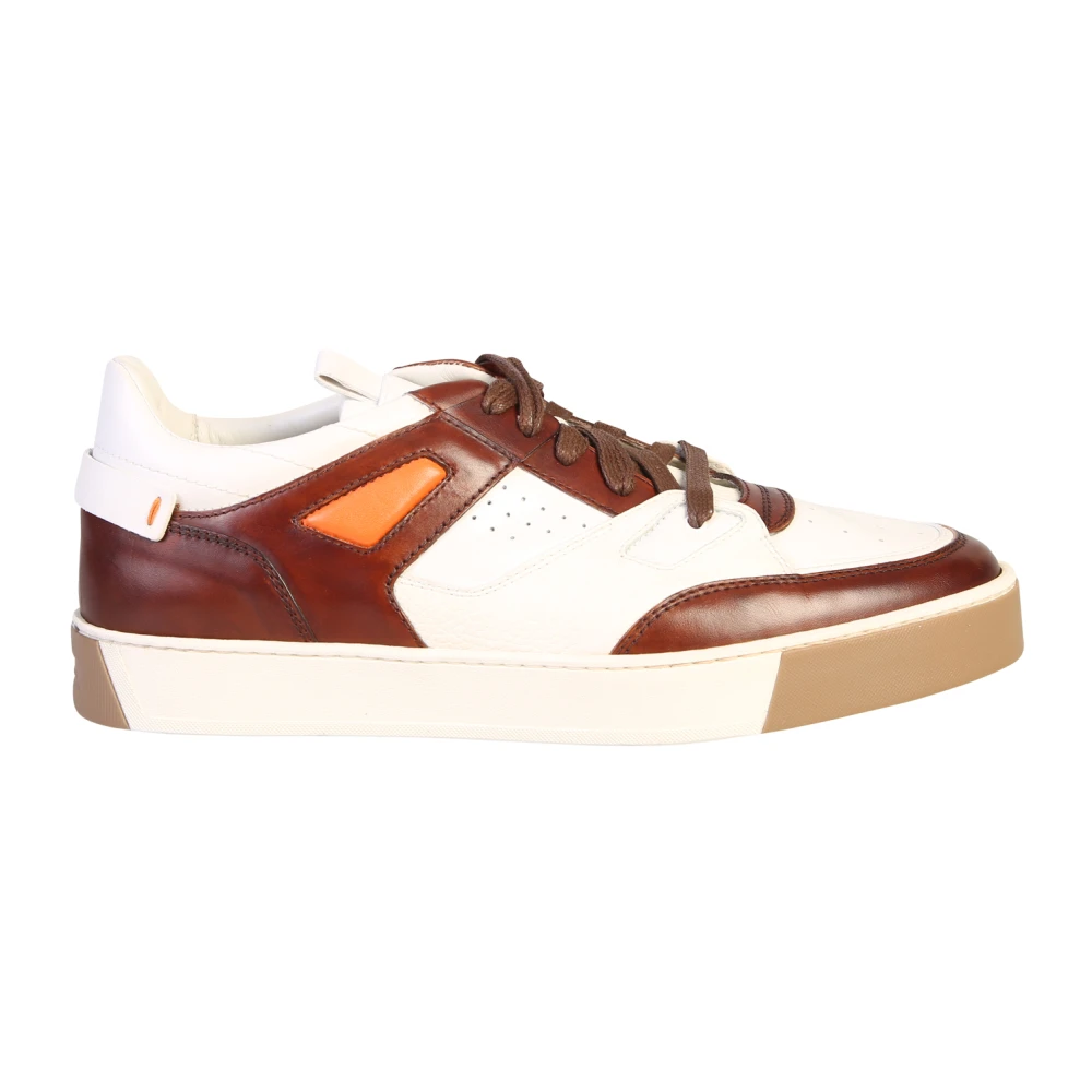 Santoni Leren Vetersneakers Heren Schoenen Veelkleurig Multicolor