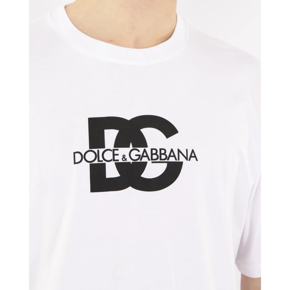 Dolce & Gabbana Heren DG logo print T-Shirt Wit White Heren