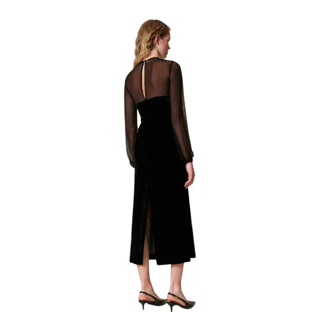 Twinset Lange Jurk met Elegant Ontwerp Black Dames