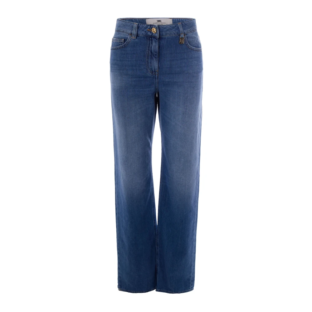 Elisabetta Franchi Blue Straight Fit Jeans, Female, W27, Urban Cotton Jeans