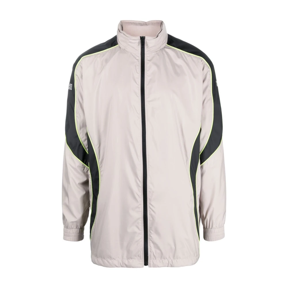 Givenchy Grå Jacka Med Logotryck Och Dragkedja