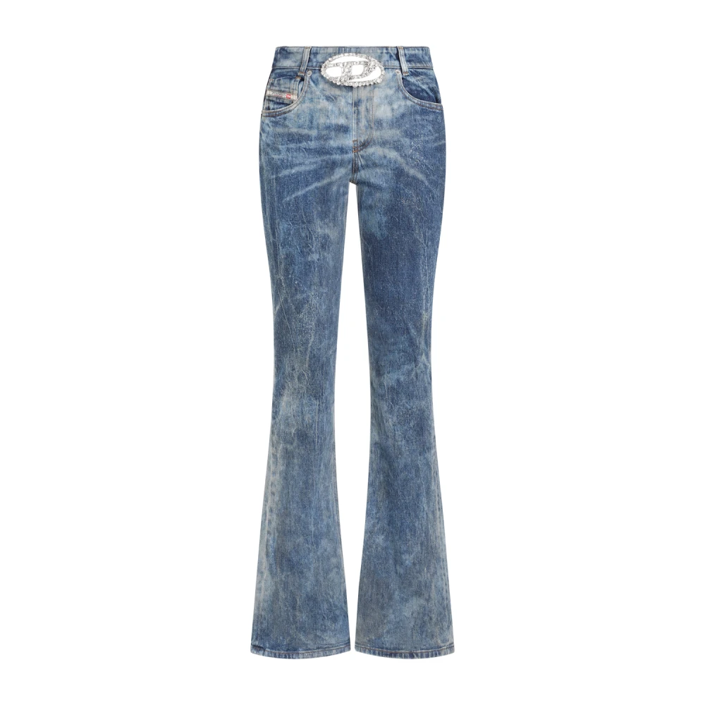 Blå Denim Flared Leg Jeans