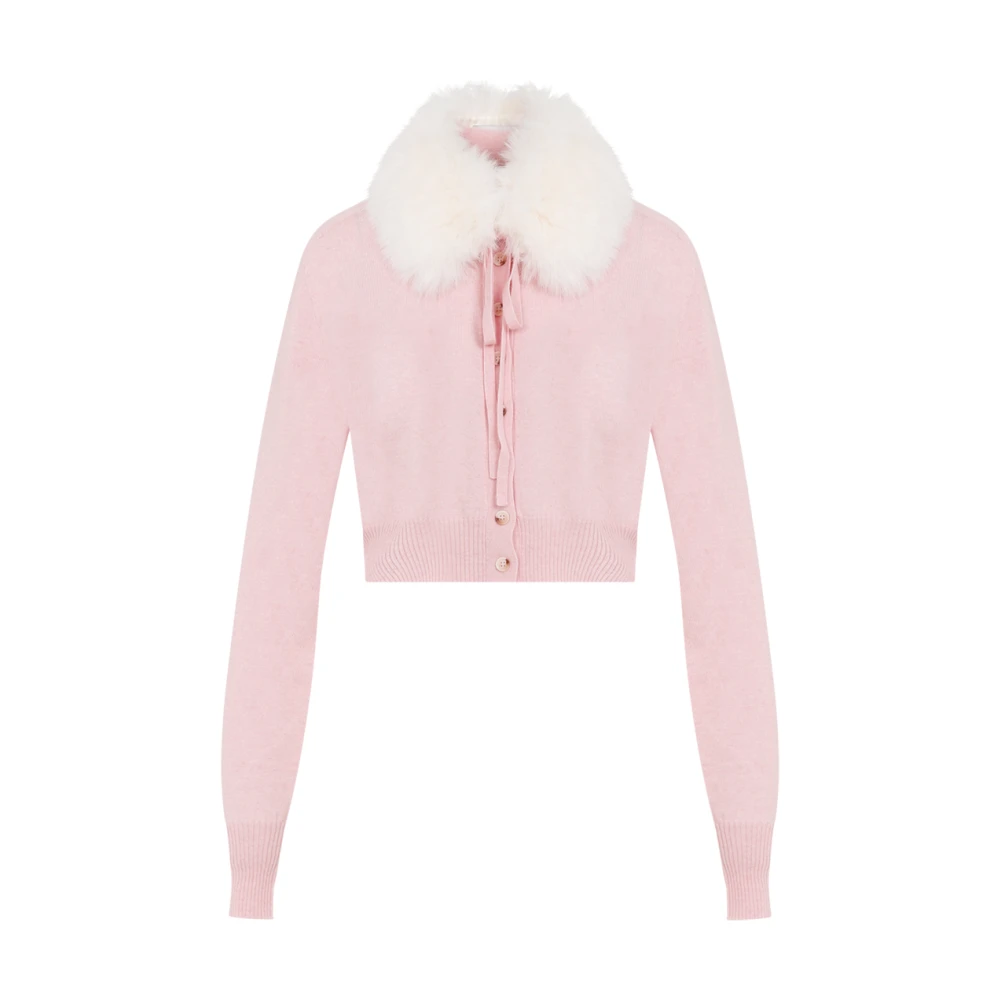 SPORTMAX Nepbont Vest Afneembare Kraag Pink Dames