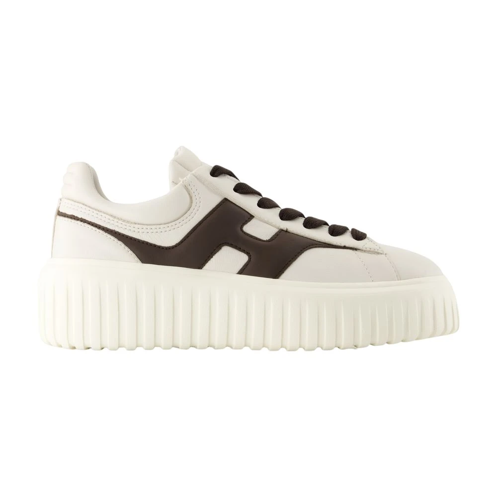 Hogan Women's White Leather Striped Trainers - Sneakers - 3 Uk - Shoes