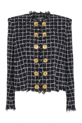 Cropped tweedjacka
