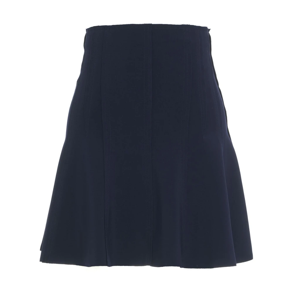 Norma Kamali Blauwe Flared Mini Rok Aw24 Blue Dames