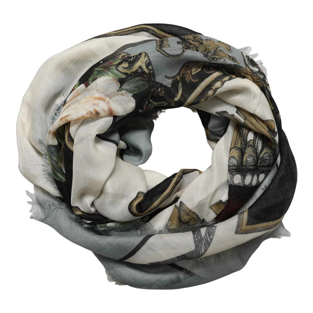 Dolce & Gabbana Men Multicolor King of Hearts Square Foulard Scarf - Image 2
