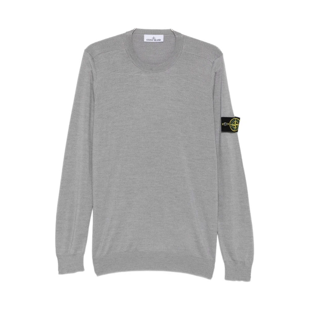 Stone Island - Leichter Pullover Aus Reiner Rws-Wolle Mit Rundhalsausschnitt - Sweatshirts & Hoodies - Herren - Grau - M - Bild 4