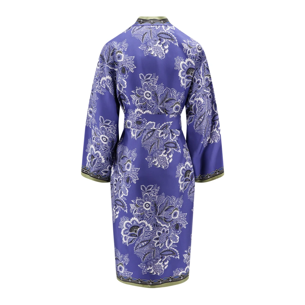 ETRO Iconische Zijden Kimono Blue Dames