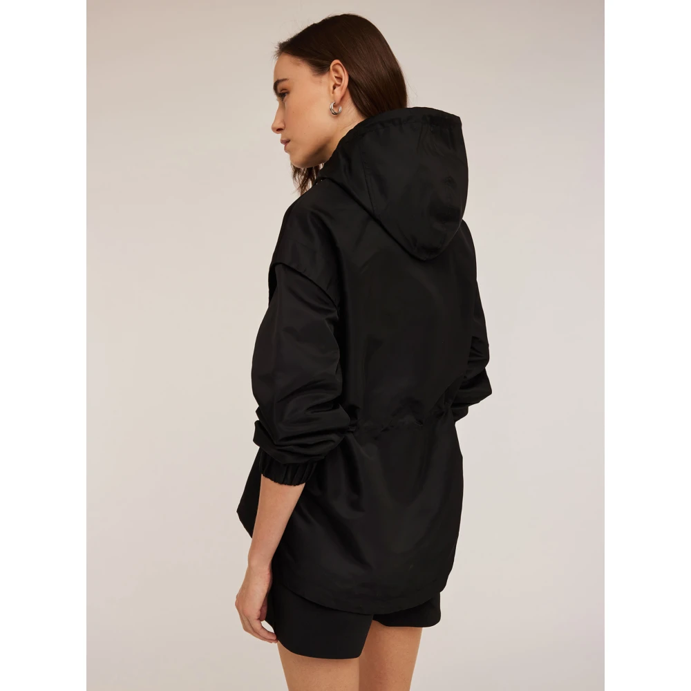 Motivi Nylon parka met trekkoord Black Dames