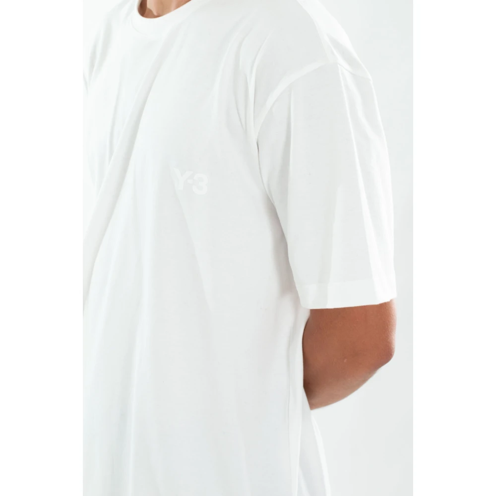 Y-3 Krijtwit Grafische T-shirt met achterkant White Heren